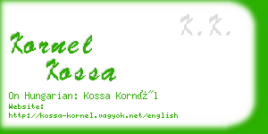 kornel kossa business card